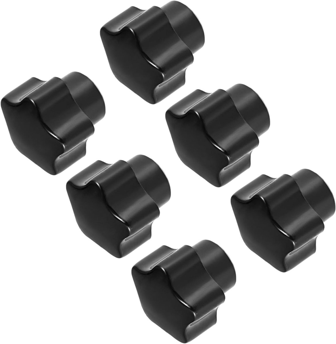 Sterknop met 25 mm diameter en M5 schroefdraad, kunststof grip voor mechanische toepassingen - 6-delig set voor optimale controle en gebruiksgemak