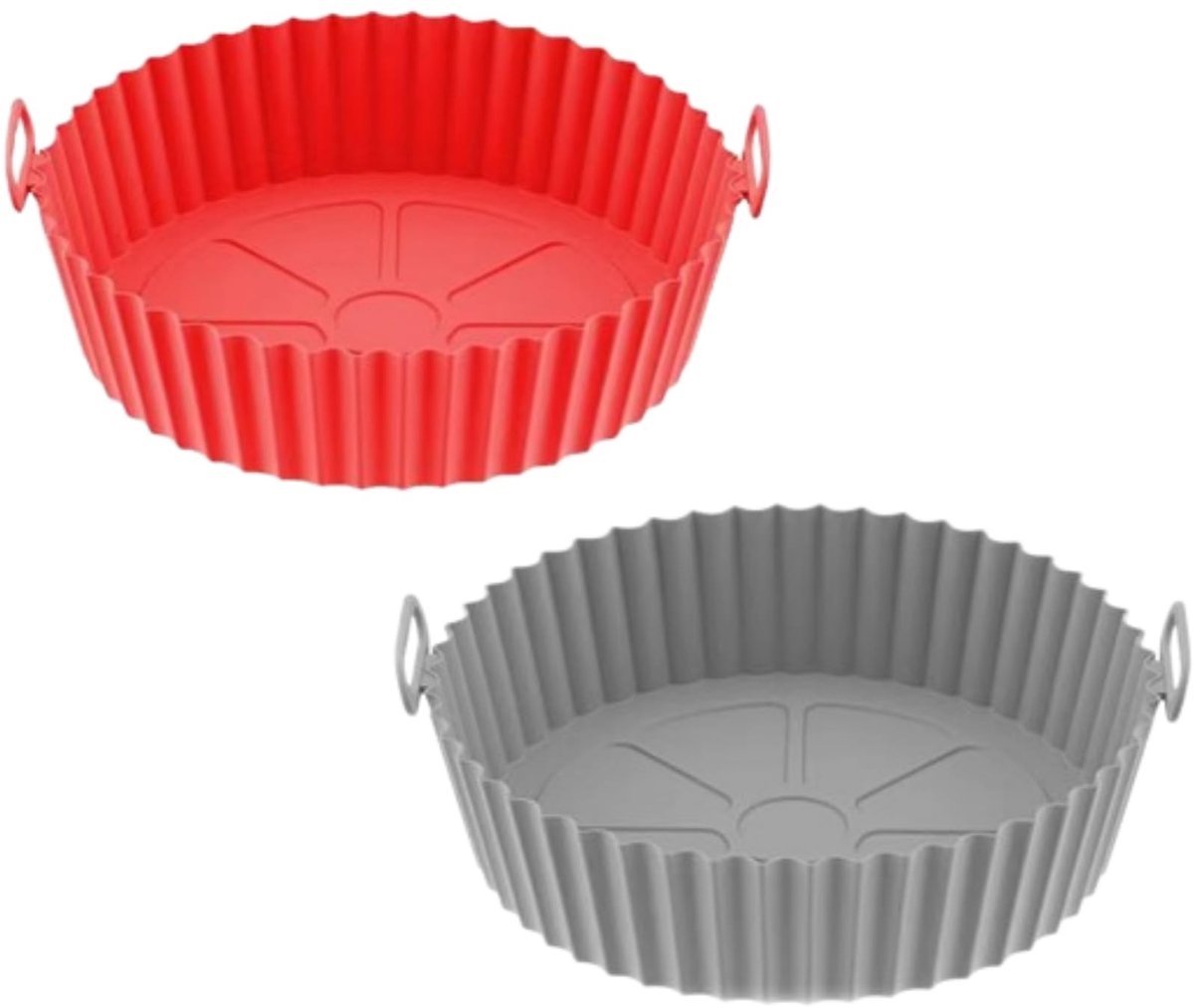 Dailygoods- Siliconen Luchtfriteuse 2 Stuks - Bakvormen - Bakplaat Houder - Geschikt voor Oven/Magnetron - Duurzaam - Eenvoudig te Reinigen - Bakvorm