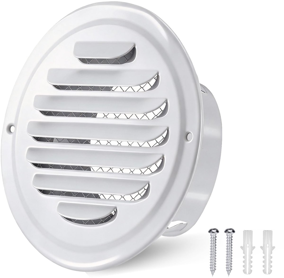Dailygoods- Ventilatierooster 100 mm - Roestvrij Staal - Afzuigventiel - Ventilatierooster Wit - Ronde Ventilatieopening - Duurzaam en Esthetisch