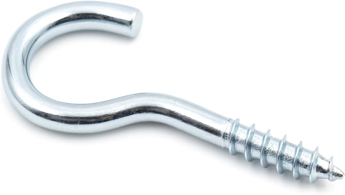 Dailygoods - Set van 10 Gebogen Schroefhaken voor Wand en Plafondbevestiging
