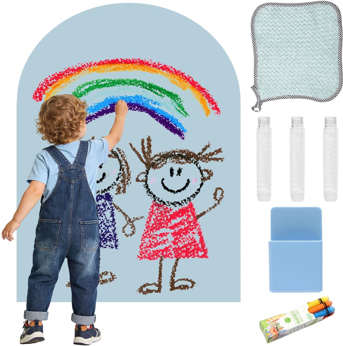 Dailygoods - Magneetbord voor Kinderen - 80 x 100 cm - Krijtbord en Magnetisch