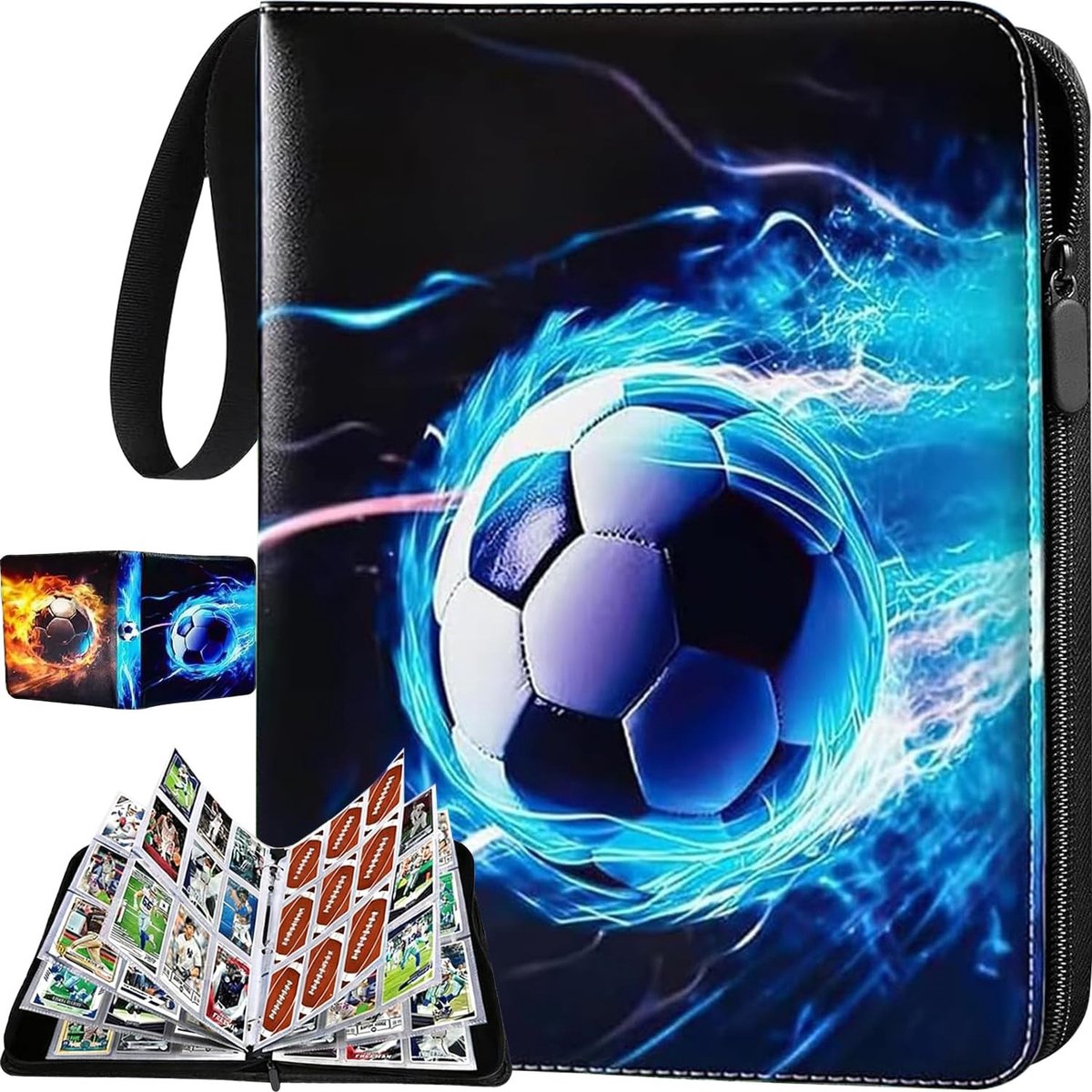 Dailygoods- Verzamelalbum Waterdicht - 50 Pagina's - 9 Vakken - Capaciteit 900 Kaarten - PU-Leer - Draagbaar - Schokbestendig - Kaartenalbum