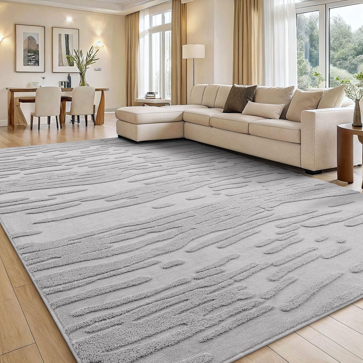 Dailygoods- Vloerkleed 200 x 280 cm - Antislip - Laagpolig - Machinewasbaar - Zacht - Duurzaam polyester - Tapijt