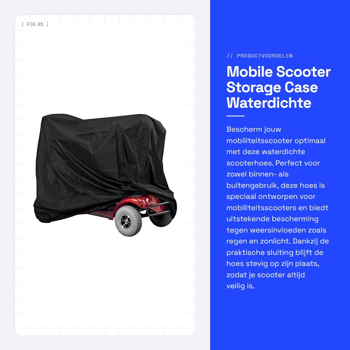 Dailygoods- Scooterhoes Waterdicht - Universele Pasvorm 190x71x117 cm - Duurzaam Materiaal - Zonbescherming - Eenvoudige Installatie - Scooterbedekking