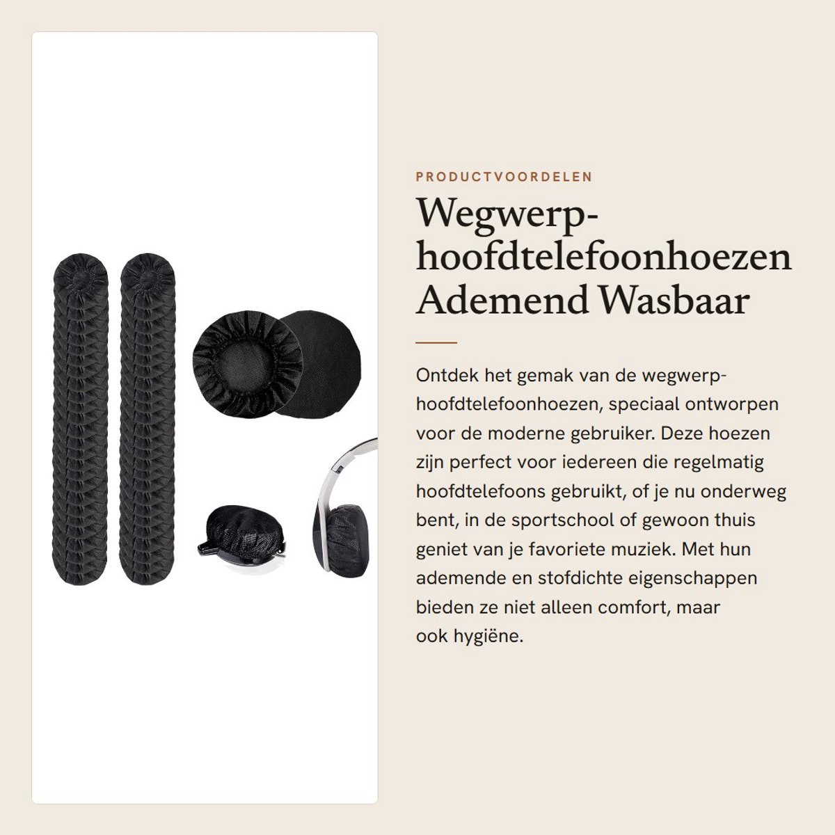 Dailygoods- Hoofdtelefoonhoezen 50 stuks - Wasbaar - Ademend - Stofdicht - Elastisch - Duurzaam materiaal - Hoofdtelefoonbekleding