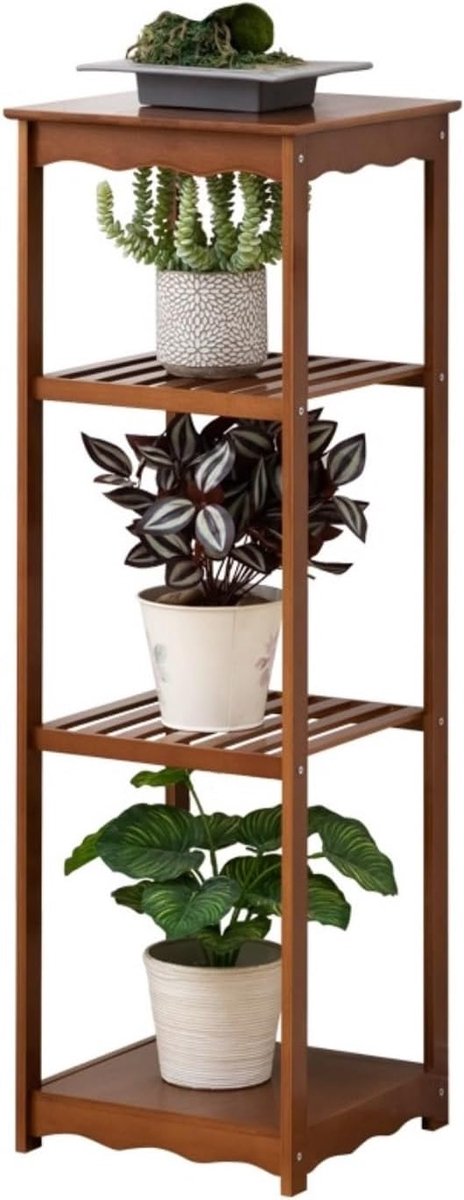 Plantenstandaard Bamboe - Plantenhouder Tafel - Planten Decoreren - Flexibele Pootopstelling - 100 cm Hoog - Bruin