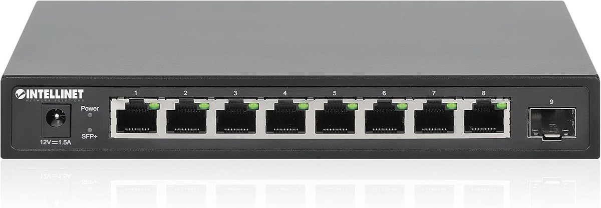 Netwerk Switch - Ethernet Hub - Snelle Dataoverdracht - 8 x 2.5G Poorten - 19 cm Breed - Zwart