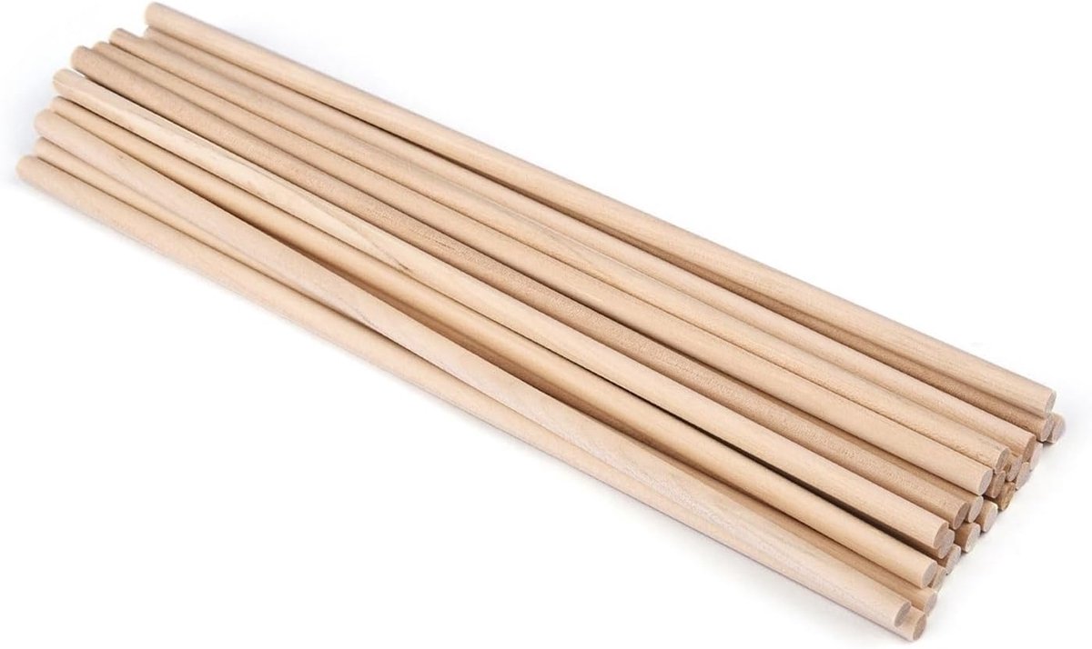 Houten Stokjes - Ambachtelijke Houtjes - Hobby en Knutselen - Natuurlijke Textuur - 5 x 200 mm 25 stuks - Houtkleur