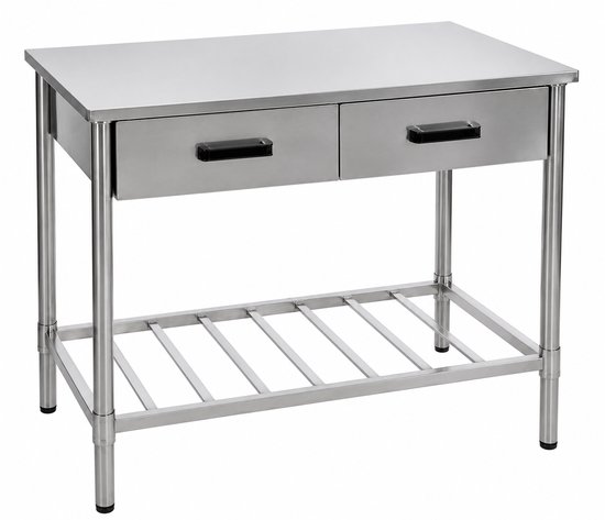 Muntel® Buitenkeuken - Werktafel - 2 Lades en Opbergrek - RVS - 100x50,5x87 cm van Muntel — afbeelding 5