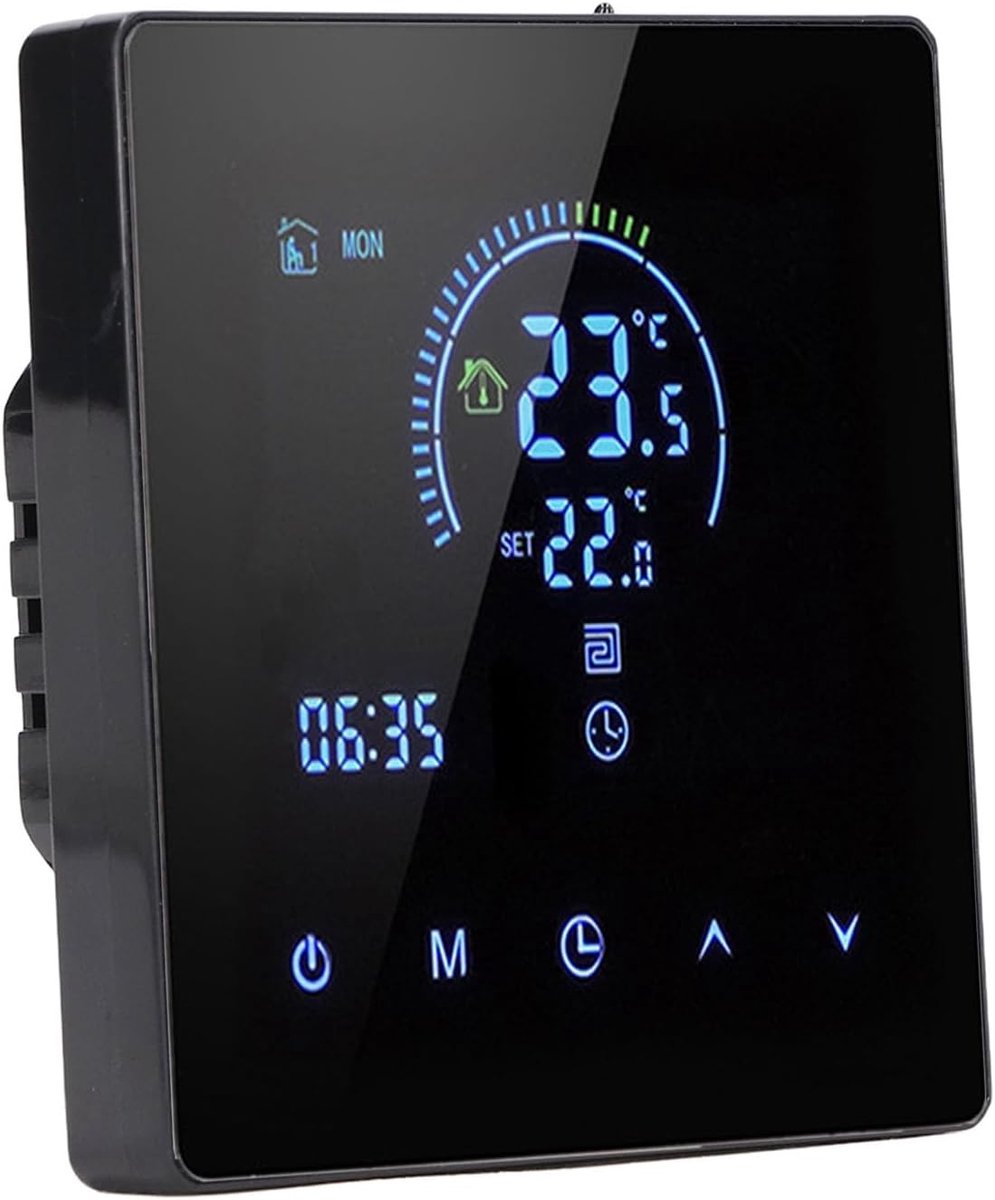 Slimme Thermostaat - Programmeerbaar Display - Vloerverwarming Regelen - Intelligent Plannen - 41x86x86 cm - Zwart
