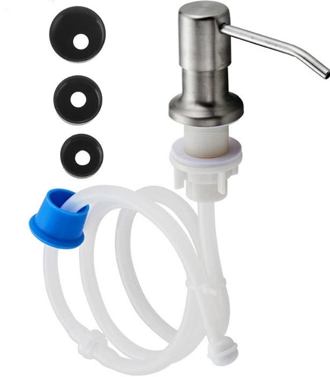 Dailygoods - Keukengootsteen Zeepdispenser - Roestvrij Staal - Onderbouw Zeepdispenser - Zilver - Lotiondispenser - Geschikt voor Keuken en Badkamer