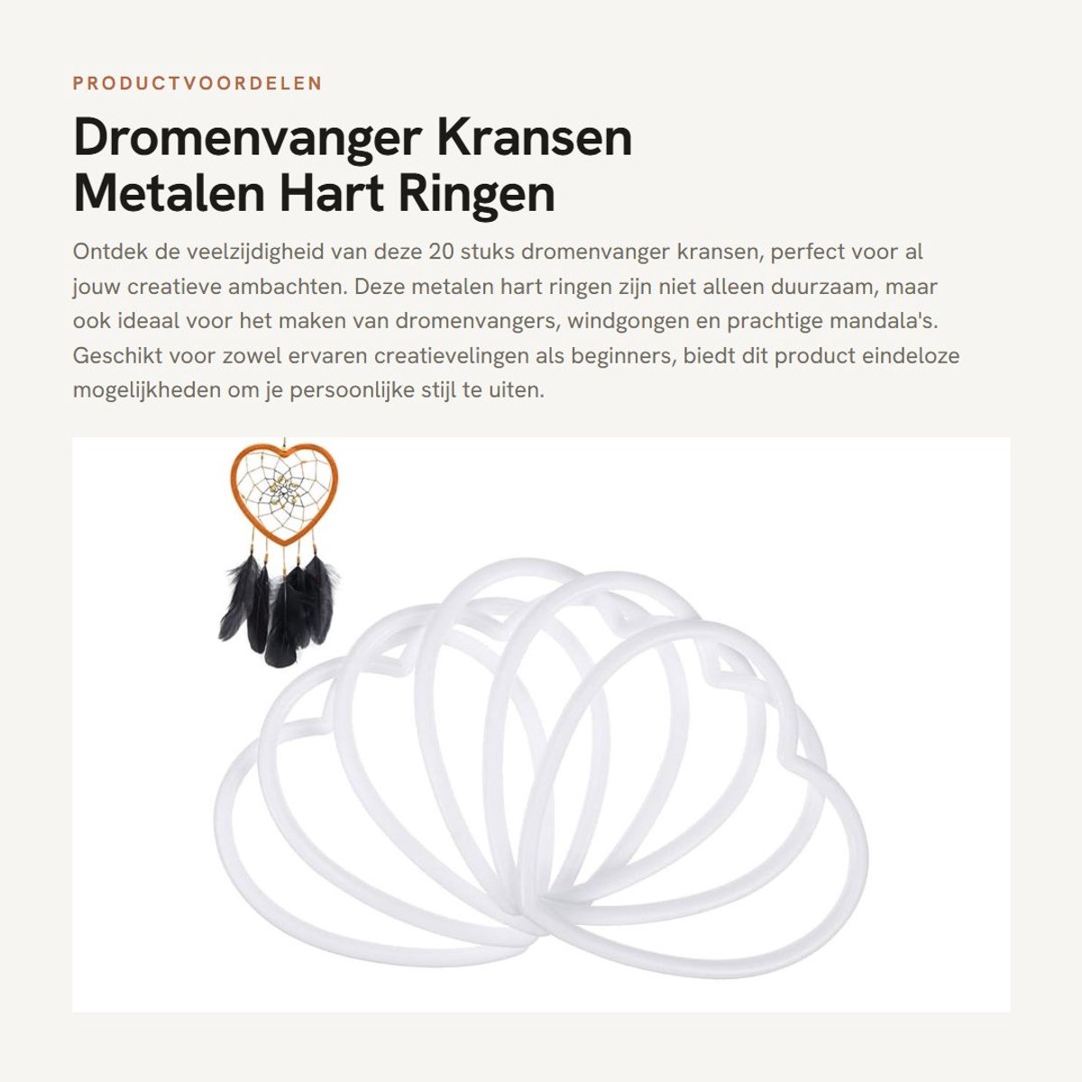 Dailygoods- Dromenvanger Set van 20 - Metalen Ringen - Duurzaam Materiaal - Voor Ambacht - Windgong - DIY Accessoires - Handgemaakt Projecten - Handwerk
