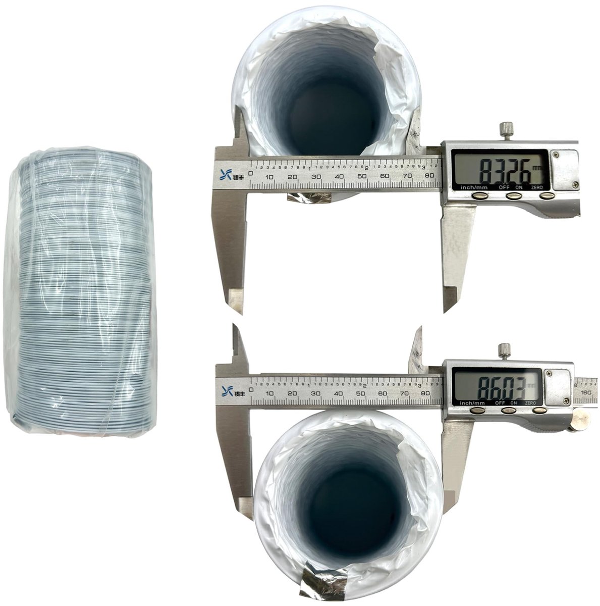 Dailygoods- Ontluchter Flexibele PVC - Afvoerslang Ø 80mm - Lengte 2,5m - Geschikt voor Wasdroger/Airco - Waterdichte Afdichting - Roestvrijstalen Klemmen