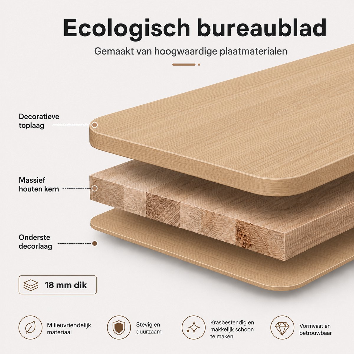 YYchan Zit Sta Bureau Elektrisch 120x60 - Gaming Bureau - Elektrisch verstelbaar - Tafelblad uit één stuk - Geheugenbediening, Stabiel T-Frame, met Koptelefoonhaak - Hoogteverstelbaar 72–118 cm - Eiken Wit thumbnail 5