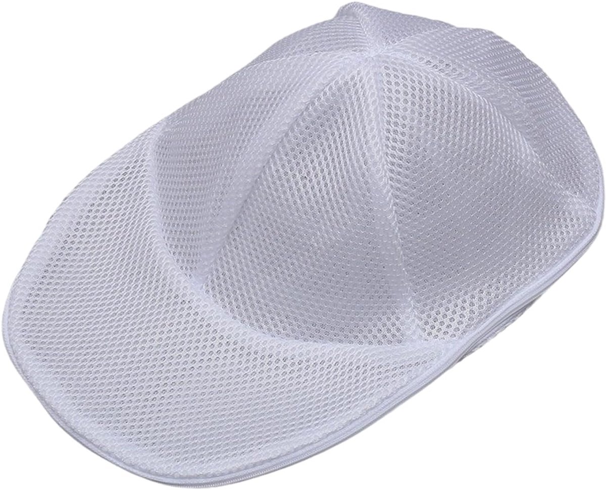 Hoed Wasmand Pet Houder Hoeden Wassen Gaasontwerp Beschermt 35 x 22.5 cm Wit