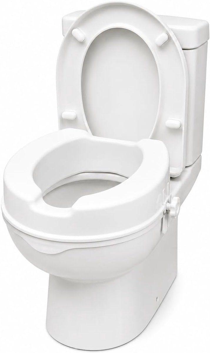Toiletverhoger - Zitting verhogend - Meer comfort - Installatie zonder gereedschap - 15 cm hoogte - Wit