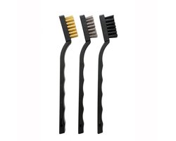 DW4Trading Ensemble de 3 Mini-brosse à Main en Nylon, Laiton et Acier Inoxydable de 17 cm