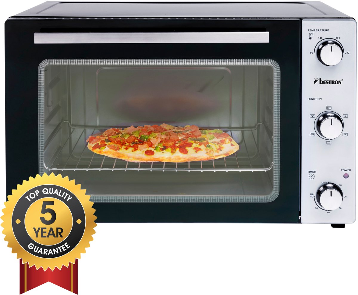 Bestron Vrijstaande oven AOV45 - Bakoven 1800W - 45L - 6 programma's - RVS - 5 jaar garantie