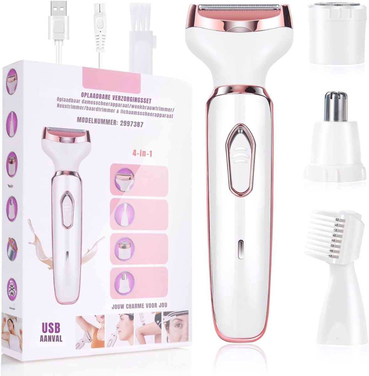 QORA® Bikinitrimmer - Trimmer - Wit - 20cm x 14cm x 4cm