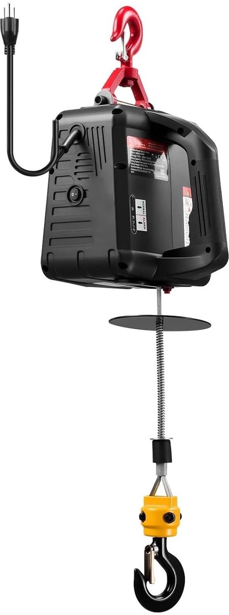 Elektrische takel - Lier kraan - Zware lasten verplaatsen - Draadloze bediening - 500 kg capaciteit - Zwart