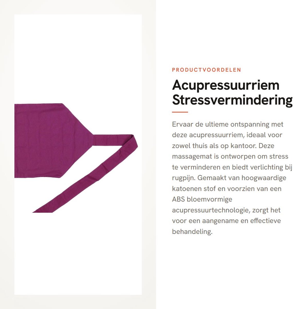 Dailygoods- Acupressuurriem voor ontspanning - Stressvermindering