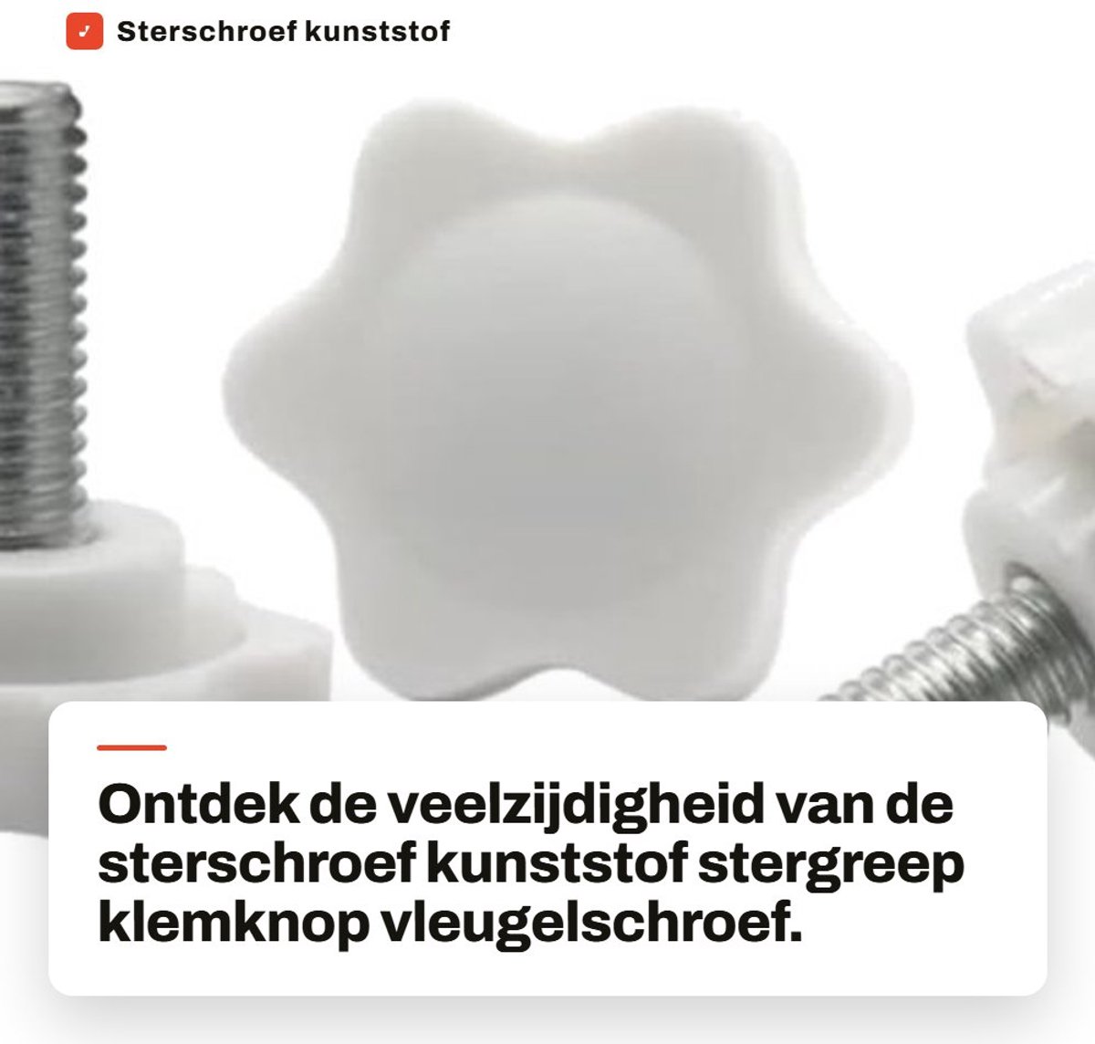 Dailygoods- Sterschroef kunststof - Stergreep - Vleugelschroef - M5x35mm - 10 stuks - Handvast te draaien - Duimschroef
