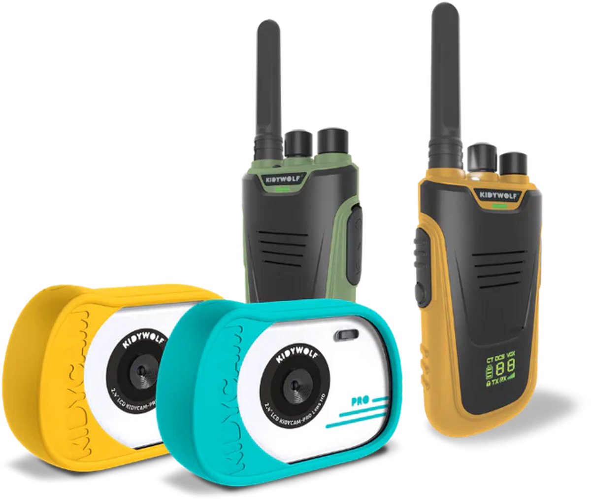 Kidywolf Pack Discovery - Camera's, Walkietalkie - Oranje/Cyaan/Groen