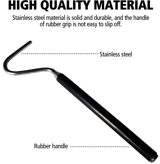 Dailygoods- Slangenhaak - Opvouwbaar - Roestvrij Staal - Intrekbare Schacht - Eendenbek Haak - Voor Slangen tot 2 Pond - Reptielenhaken van Dailygoods — afbeelding 4