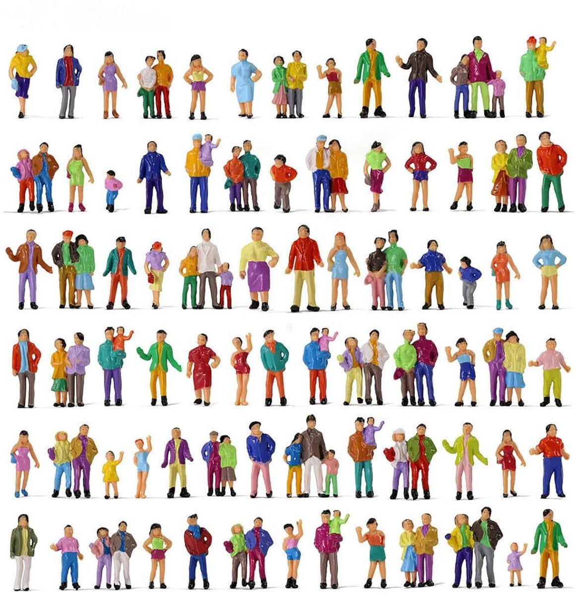Dailygoods- Mensenfiguren 200 Stuks - Miniatuur Figuren - 1:87 Schaal - Realistische Decoratie - Modeltrein Accessoires - Hoogwaardige Materialen - Miniatuurfiguren
