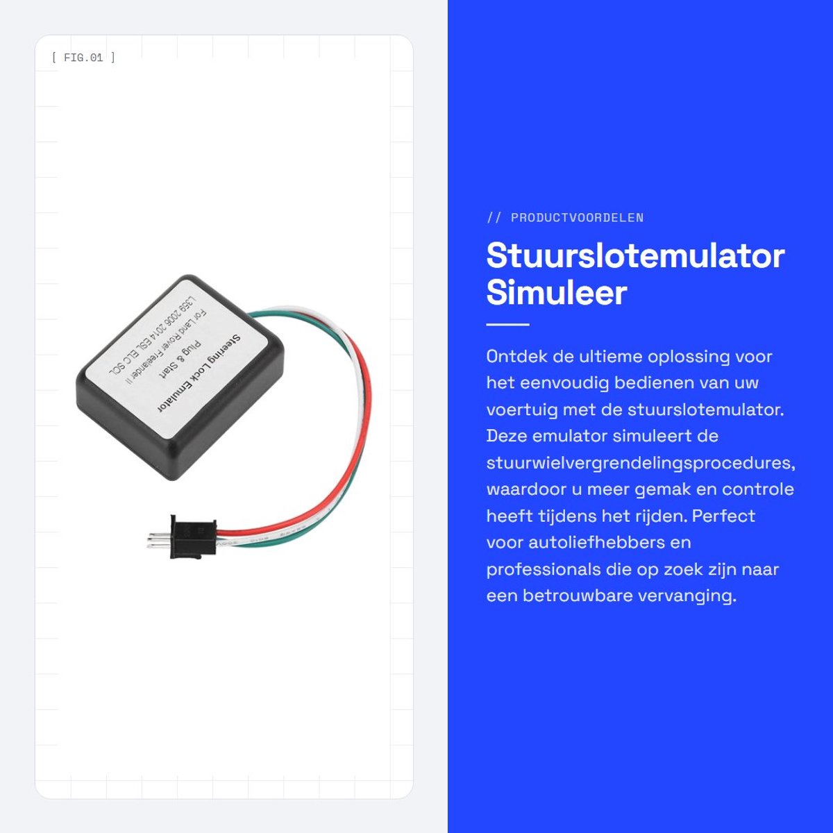 Dailygoods- Stuurslotemulator - Duurzame ABS-vervanging - Perfecte Montage - Simuleert Stuurwielvergrendeling - Geschikt voor L359 2006-2014 - Stuurslot