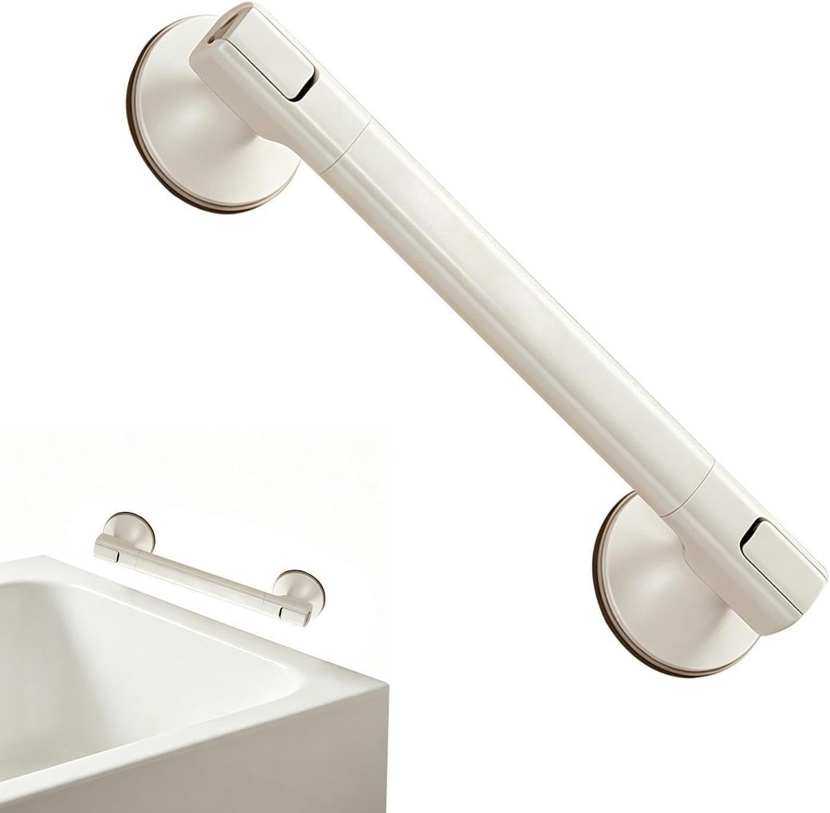 Douche Handgreep - Badkamer Beugel - Veiligheid in Badkamer - Zuigkracht Bevestiging - 295 x 106 cm - Wit