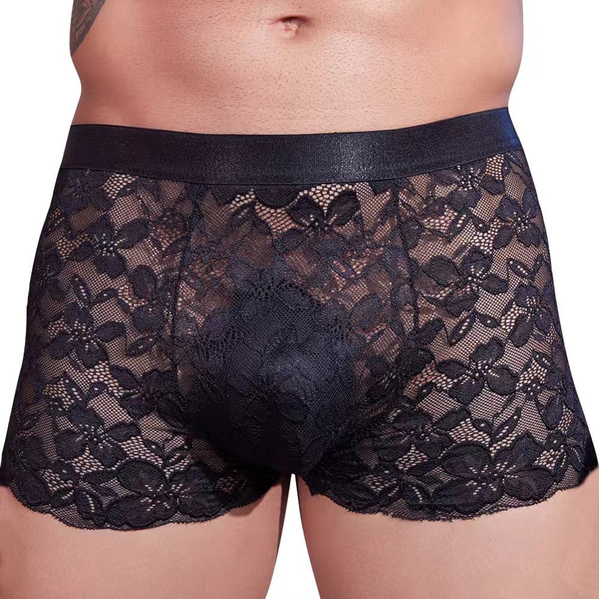 Klassiek Lace Boxershort Heren - Zwart - Nieuwe stijl - Lingerie voor Mannen - Onderbroek - Ondergoed - Zeer elastisch - Erotisch en sexy - Slip - Sexy - Boxershort - Zacht en comfortabel