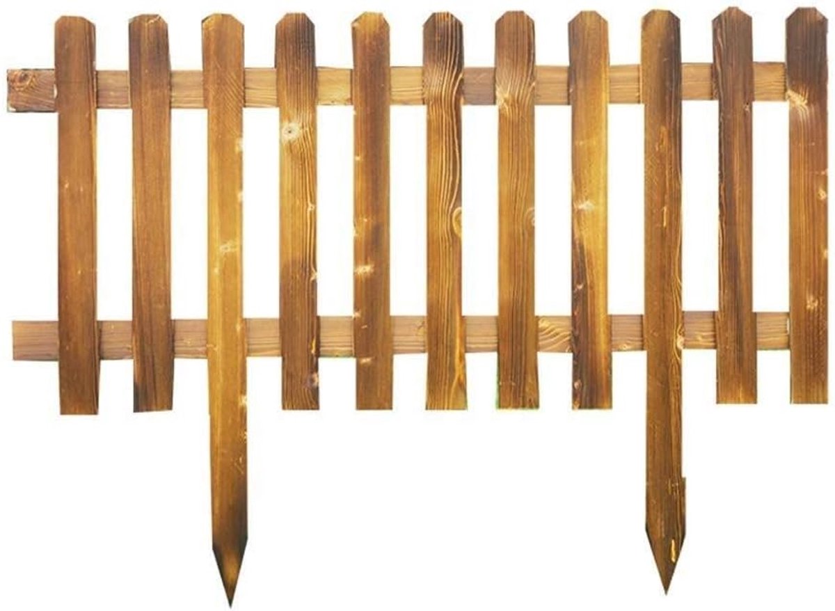 Tuinomheining Decoratief - Bloembedranding Tuinafrastering - Tuinranden Afzetten - Weerbestendig Materiaal - 100 x 60/40 cm - Bruin