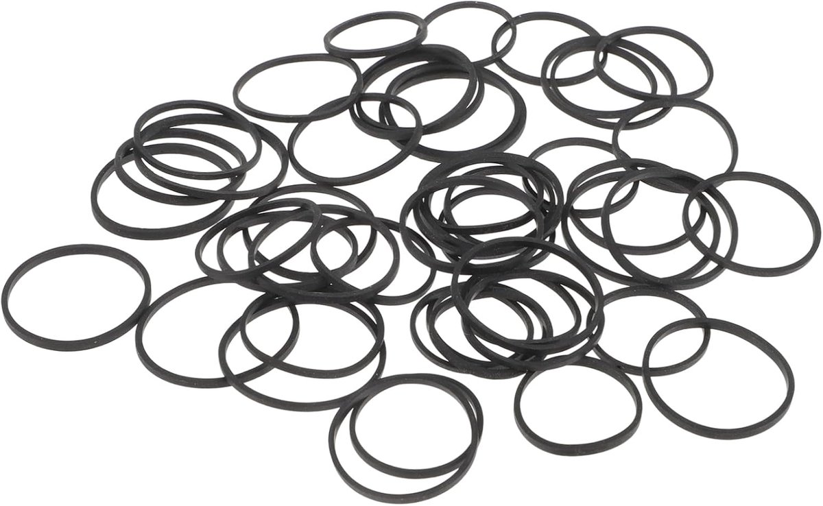 Draagbanden voor Cassette Recorders - Reparatieriemen Tape Machine Riemen - Audioapparatuur Reparatie - Rubberen Materiaal - 50 stuks - Zwart