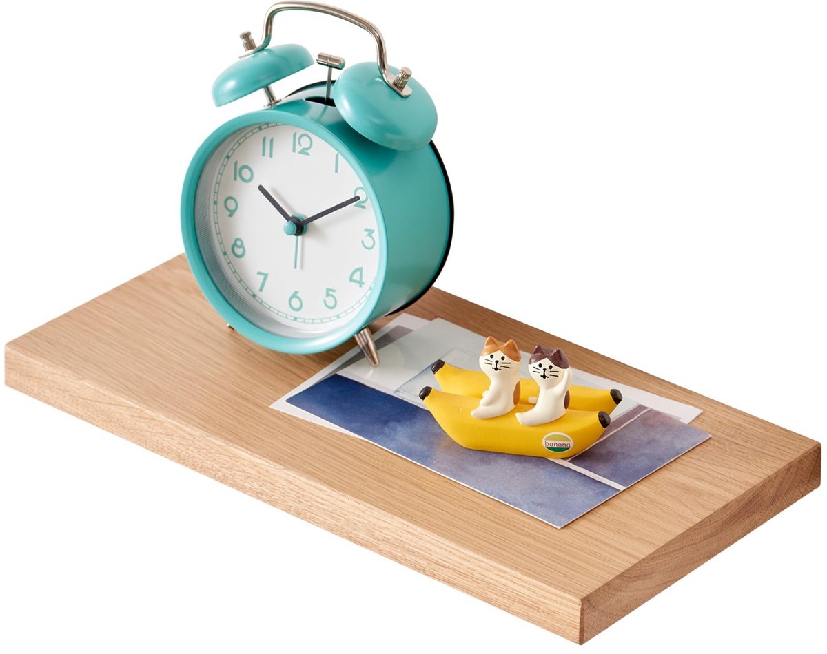 Dailygoods- Wandplank Eiken - Zwevende Plank 30 cm - Plank voor Badkamer/Slaapkamer/Woonkamer/Keuken - Houten Plank - Kruidenrek