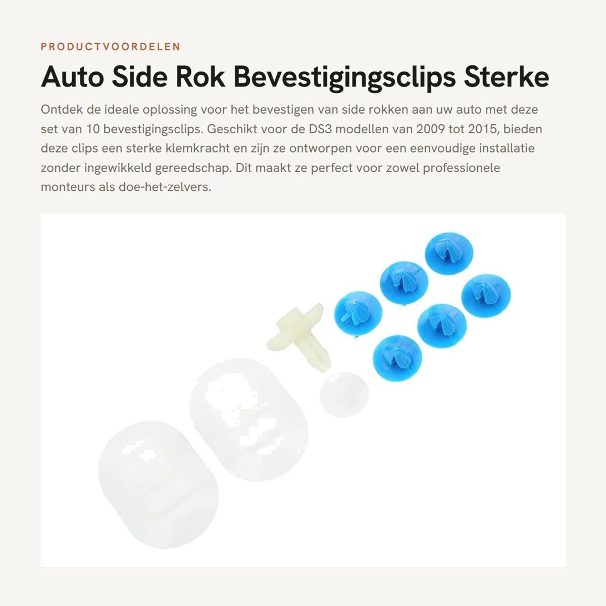Dailygoods- Bevestigingsclip Set 10 Stuks - Sterke Klemkracht - Auto Clips - Vervanging 1610186180 - Compacte Structuur - Eenvoudige Installatie - Autoclips
