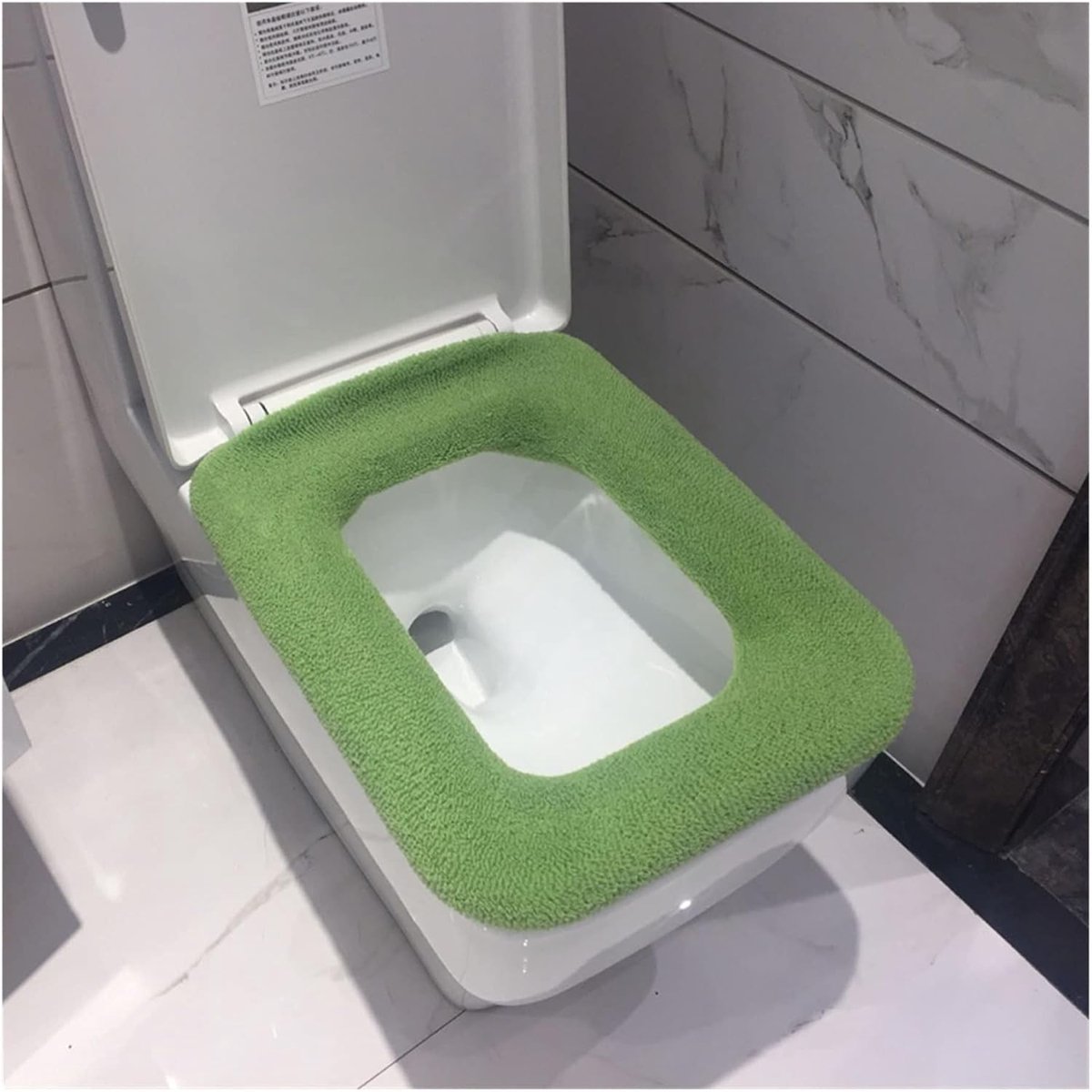 Toiletbrilhoes Zacht - WC Deksel - Winter Warmte - Hygiënisch Optillen - 37cm x 45cm - Lichtgroen