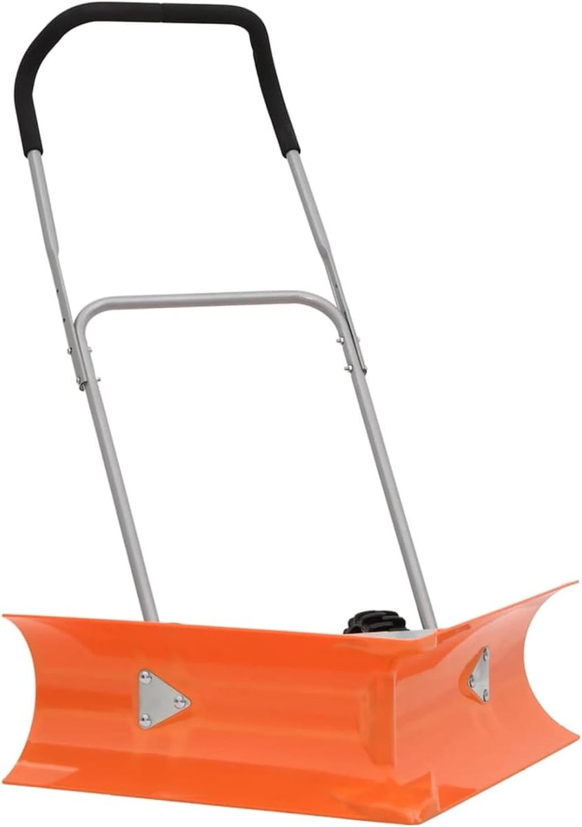 Sneeuwschuiver Telescopisch - Sneeuwruimer Wielen - Efficiënt Sneeuw Vrij - Dubbelzijdig V-Scoop - 77 cm Breed - Oranje Zwart