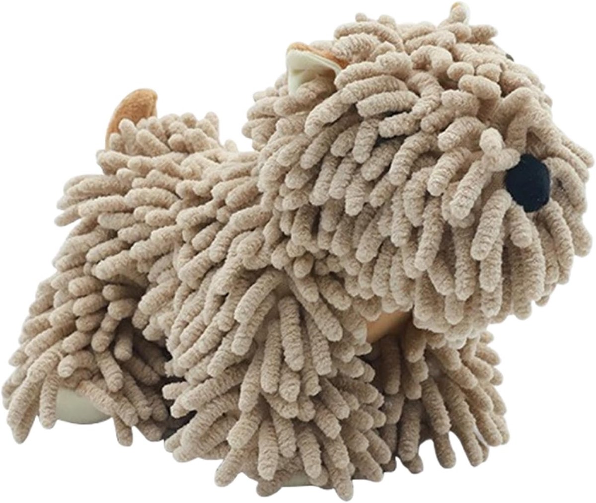Chenille Handdoek - Hond Vorm - Badkamer Decoratie - Zacht Absorberend - 26x13x13cm - Bruin