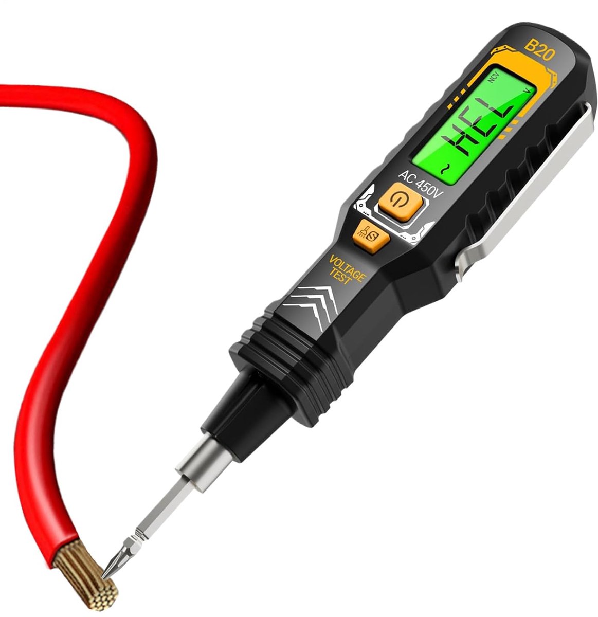 Spanningsmeter Pen - Spanningstester Circuit - Elektrische Controle - HD Digitaal Scherm - Compact Ontwerp - Zwart