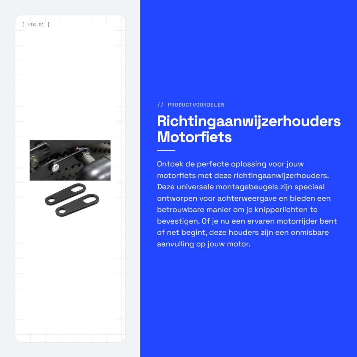 Dailygoods- Richtingaanwijzerhouder - Universele Montagebeugel - 2 Stuks - Zwart/Staal - Eenvoudige Installatie - Afmeting 6,8 cm - Hoogwaardig Materiaal - Knipperlichtbeugel
