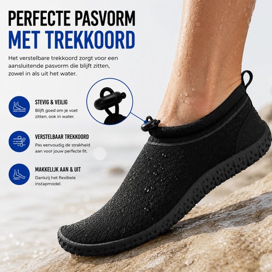 Waterschoenen voor Volwassenen - Anti-Slip Zwemschoenen - Zwart - Maat 42/43