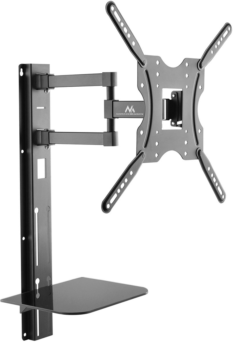 Maclean Brackets - TV Muurbeugel met plank DVD 30 kg 32"- 55"