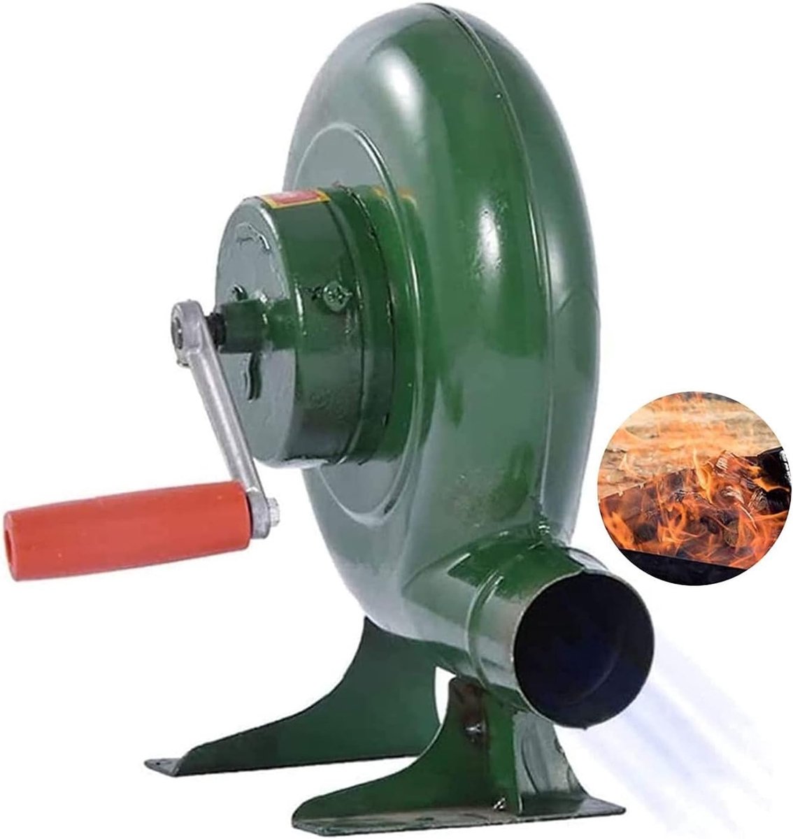 Hand Crank Fan - Luchtblazer Ventilator - Vuur Aanmaken - Duurzame Metalen Tandwielen - 200W - Groen