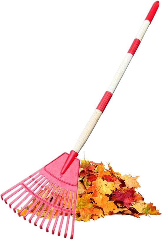 Bladhark Gazonhark - Tuinveger Vegen - Buiten Opruimen - Afneembaar Draagbaar - 86 cm - Rood — afbeelding 5