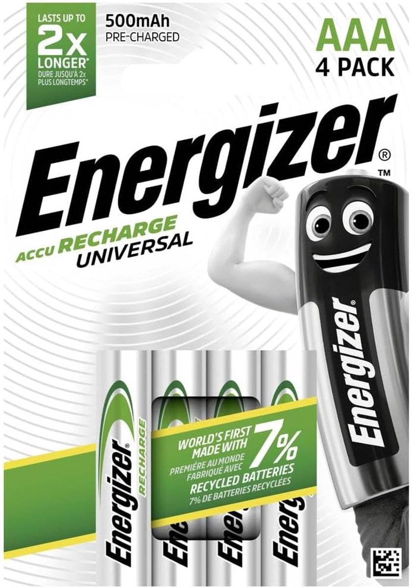 Oplaadbare AAA Batterijen - Micro Batterijen LR03 - Apparaten Voeden - Voorgeladen - 500 mAh - Zilver