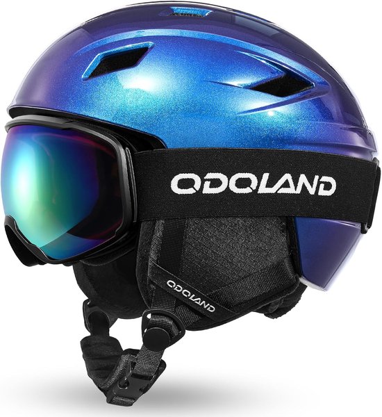 Skihelm met Skibril - Snowboardhelm Set - Winterse Sporten - Voor Brildragers - Maat M - Veranderend Blauw