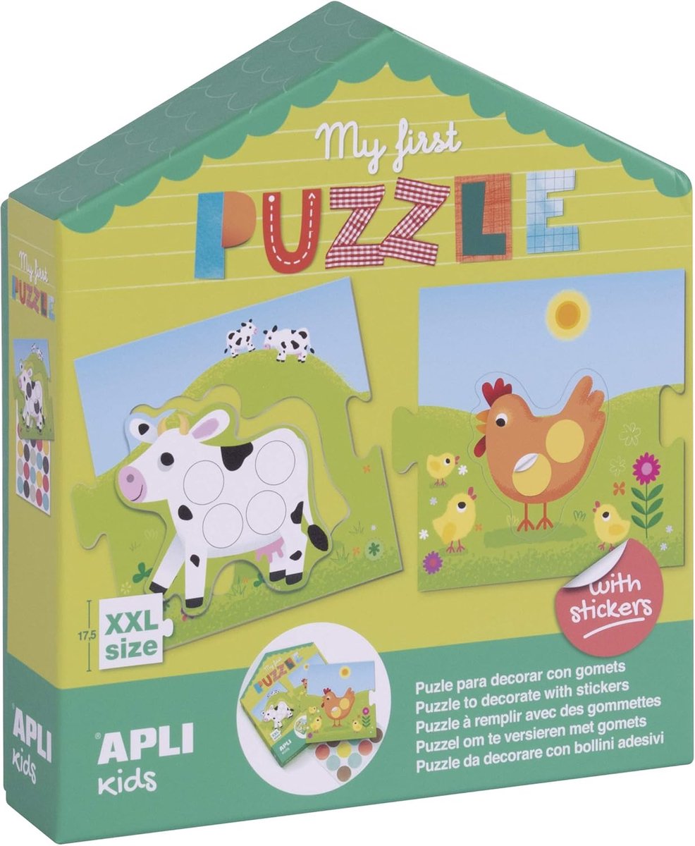 Kinderpuzzel - Eerste Puzzel - Leren Spelen - Met Gomets - 5 Stukken - Multicolor