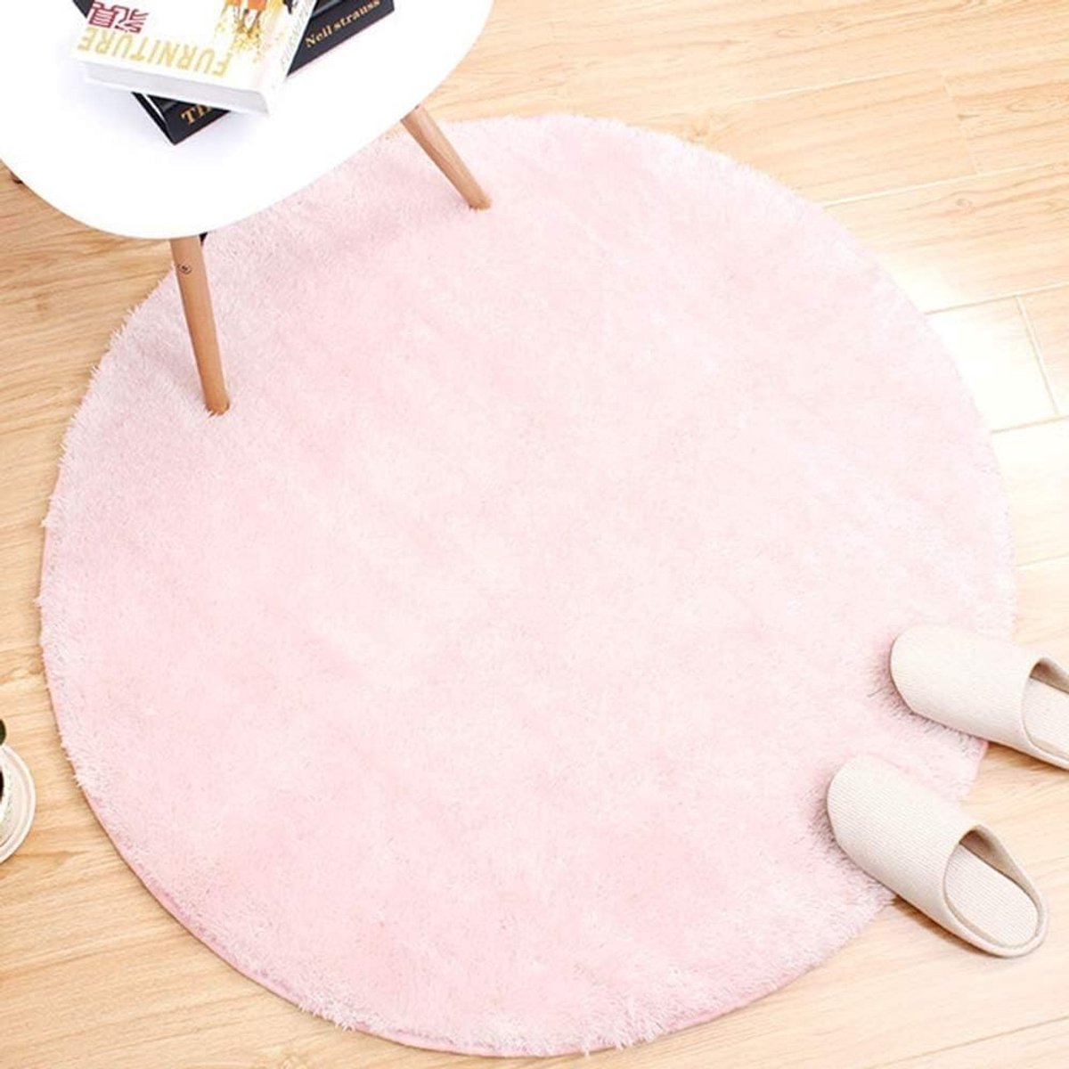 Rond Vloerkleed - Zacht Kleed - Woonkamer Decoratie - Hoogpolig Design - 200cm Diameter -