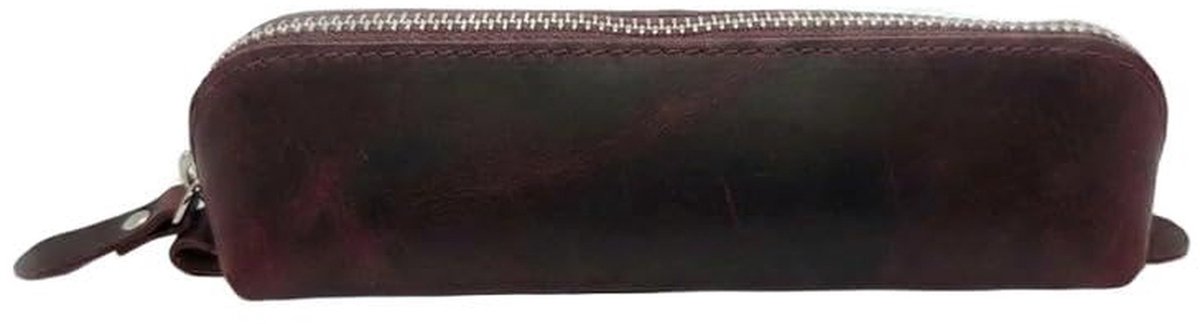 Dailygoods- Pennenetui Handgemaakt - Multifunctionele Bureau-organizer - Robuuste Beschermhoes - 100% Echt Leer - Vintage Stijl - Afmetingen 21 x 6 x 5 cm - Etui